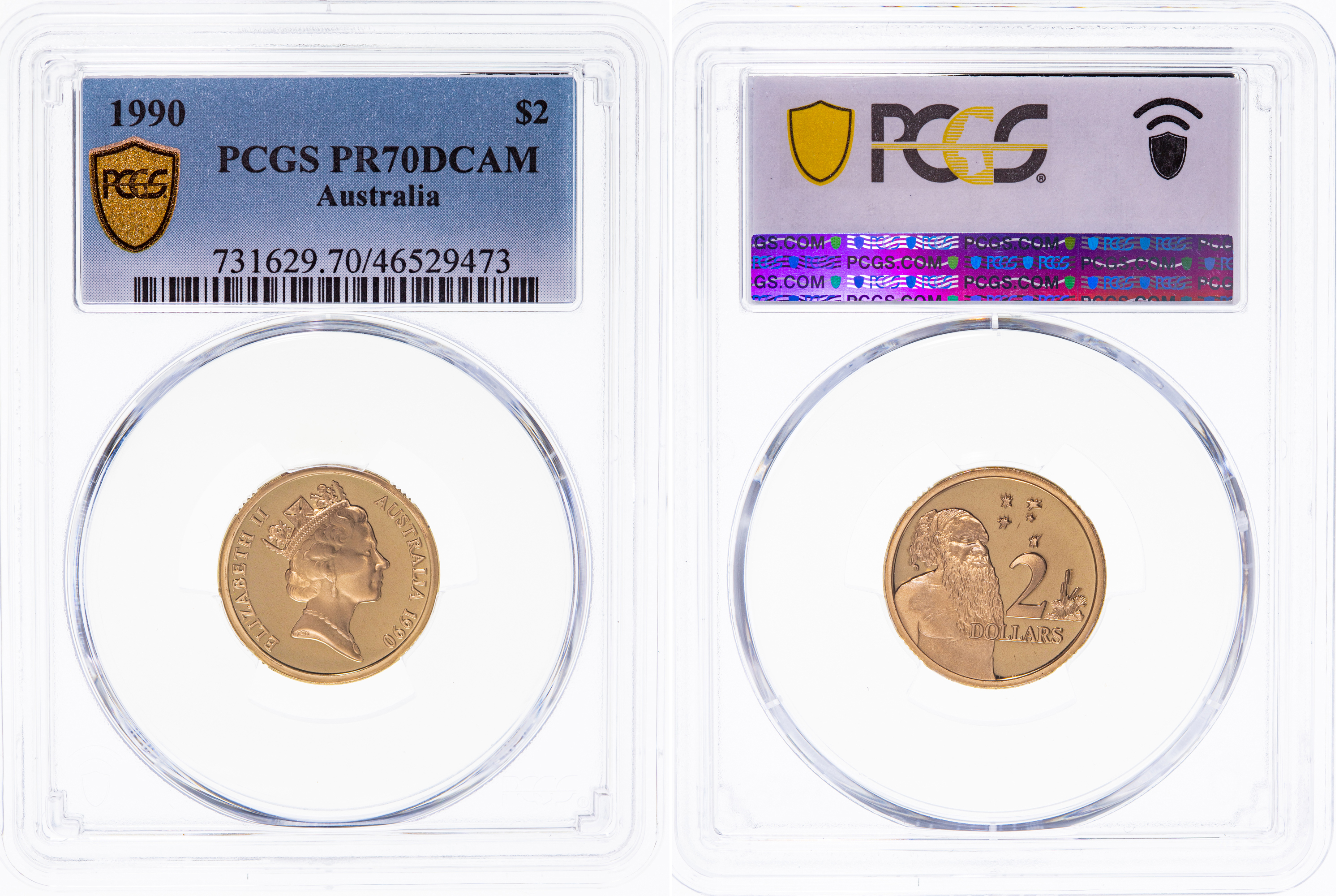 Elizabeth II, Two Dollar, 1990, PCGS PR70DCAM