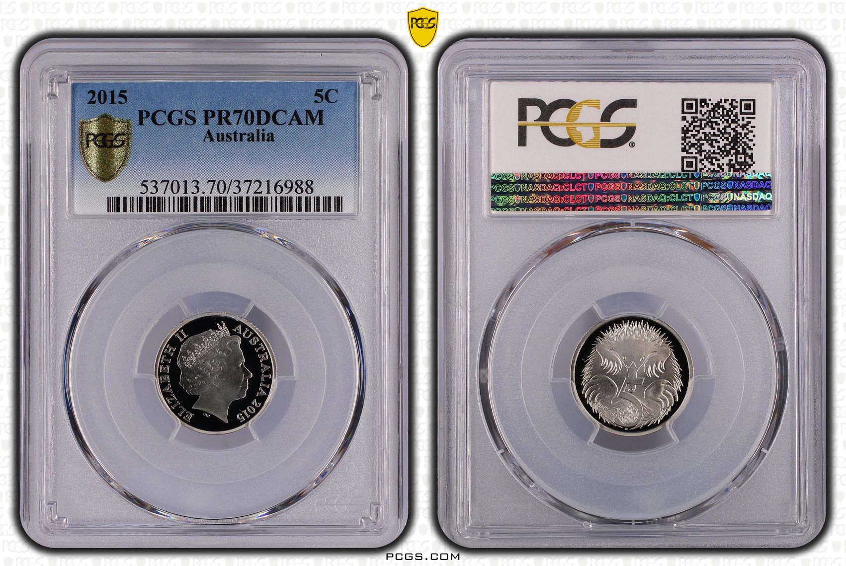 95 · 2015 Australia Five Cent, 5c PCGS - PR70DCAM POP 84/0 -988