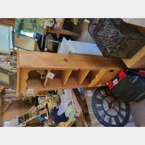 Solid wood narrow shelving unit and storage cabinet