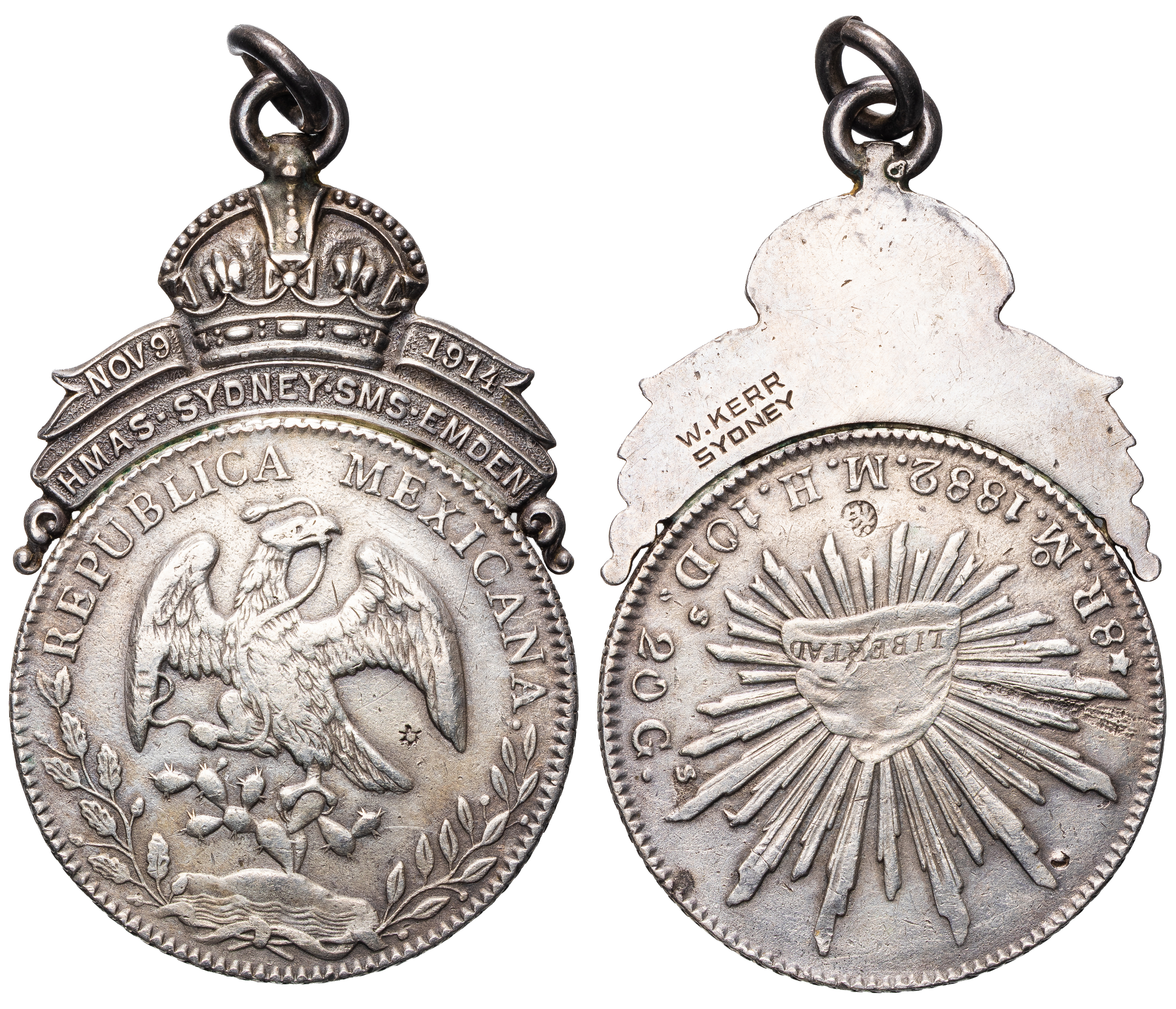 127 · HMAS SYDNEY / SMS EMDEN Medallion, 1914, EF