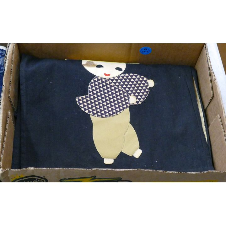 Box Old Japanese Embroidered Banners