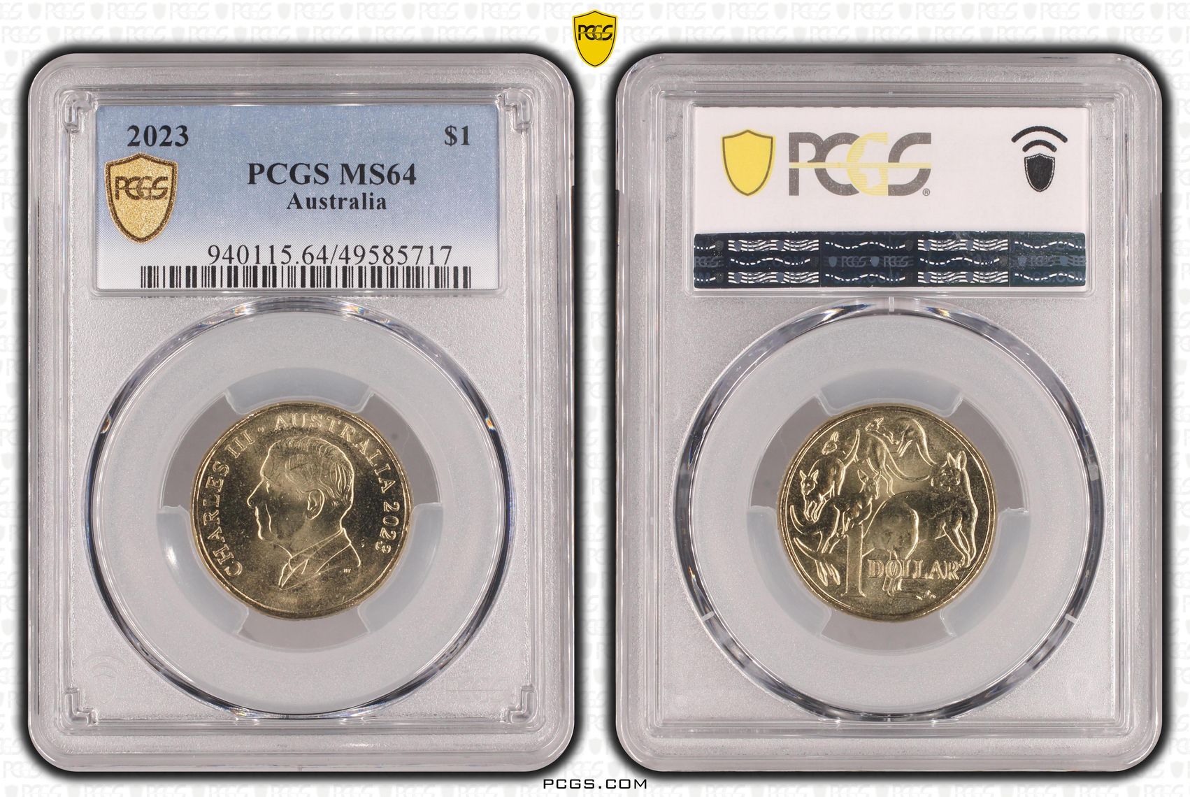 349 · Elizabeth II, One Dollar, 2023, PCGS MS64