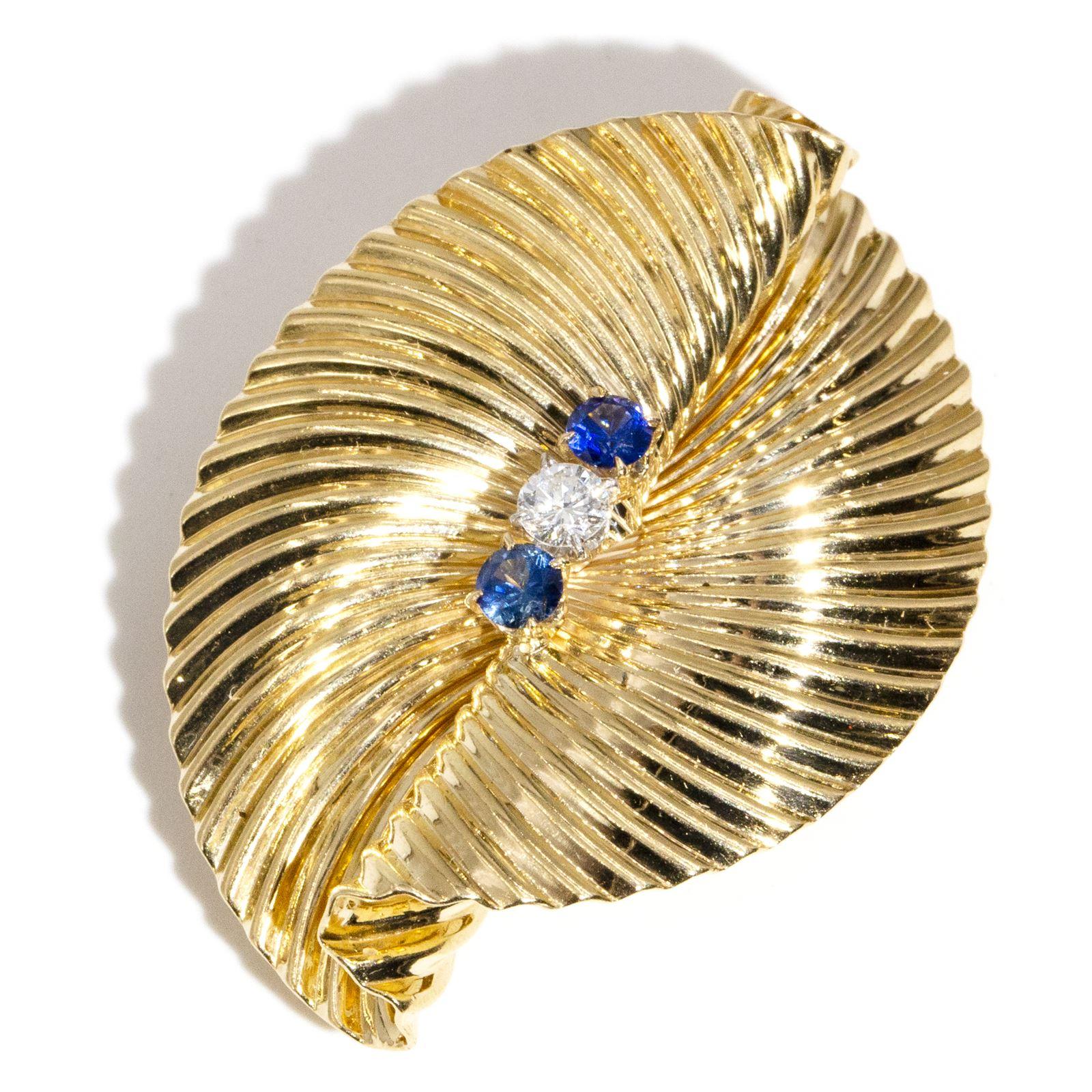 272 · Tiffany & Co 18ct Diamond & Sapphire Vintage Brooch, Circa 1950s