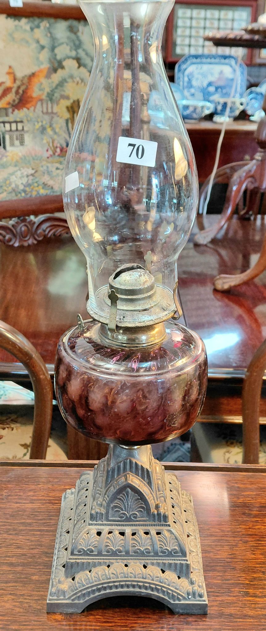 70 · 19TH CENTURY OIL LAMP