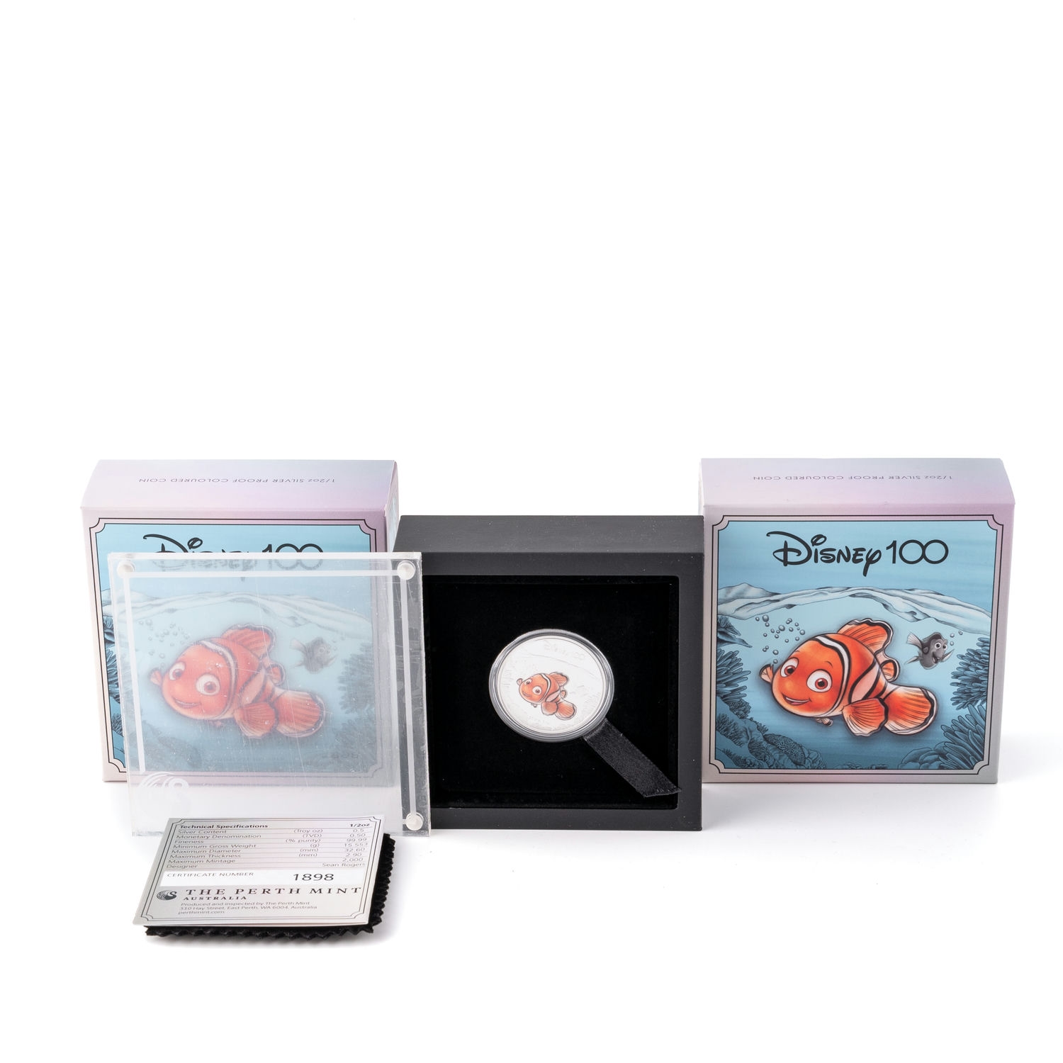 Elizabeth II, Disney 100 - Nemo, Fifty Cents, 2023, FDC