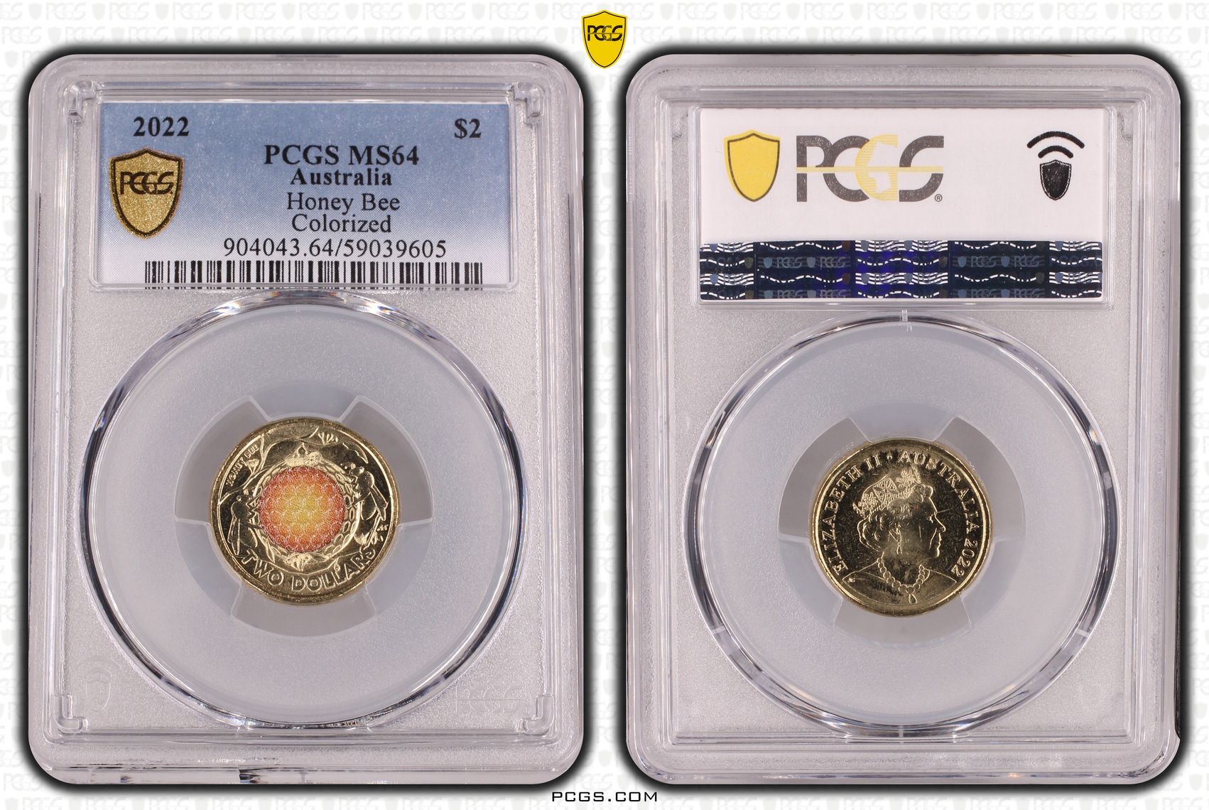 Honey Bee Colorized, Two Dollar, 2022, PCGS MS64
