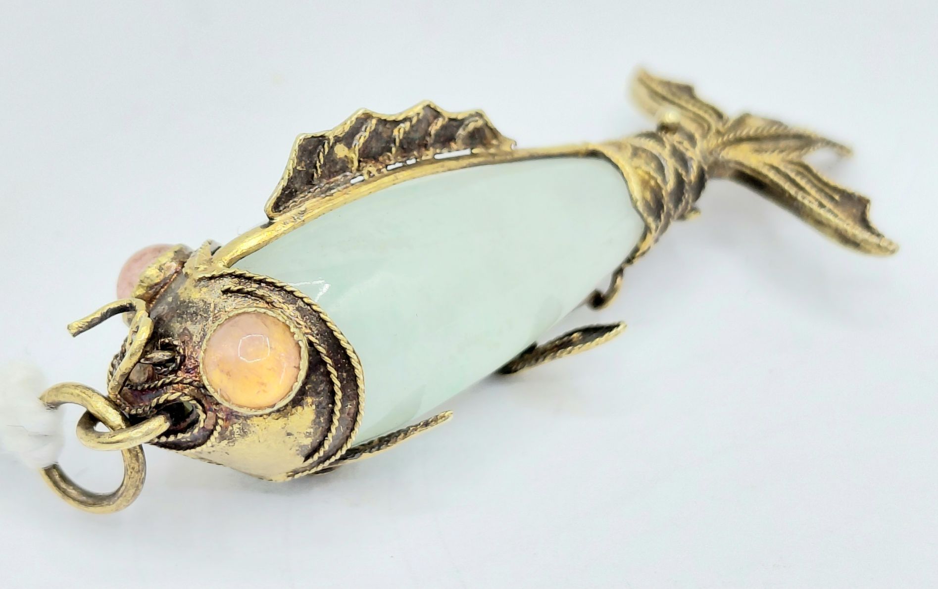 14ct Jade Fish Pendant