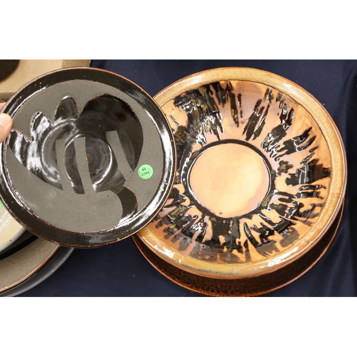 3pc Ed Brannan Decorated Tray and Bowls 9'' to 12''