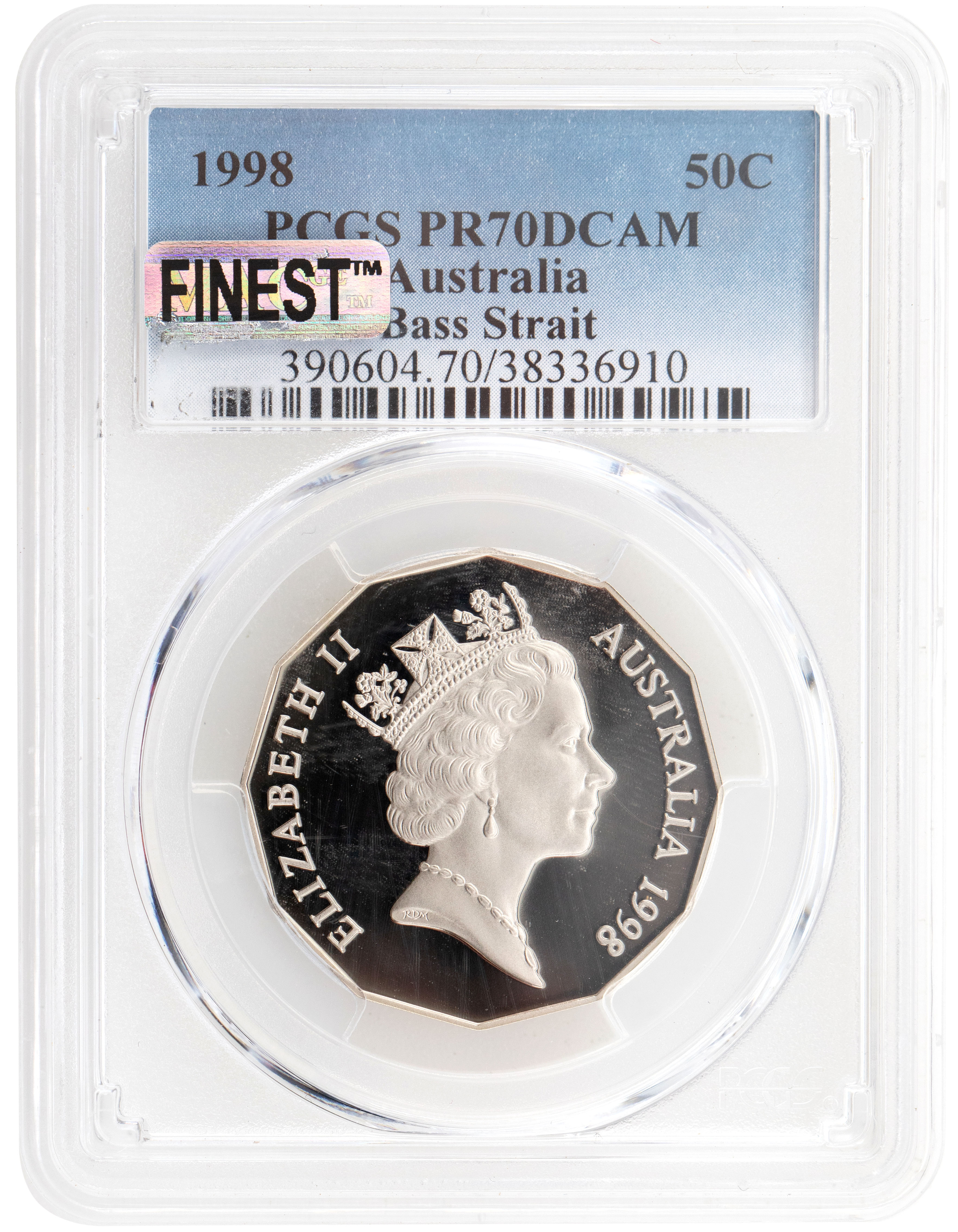 281 · 1998 Australia Fifty Cent, 50c Bass Strait PCGS - PR70DCAM POP 21/0 -910