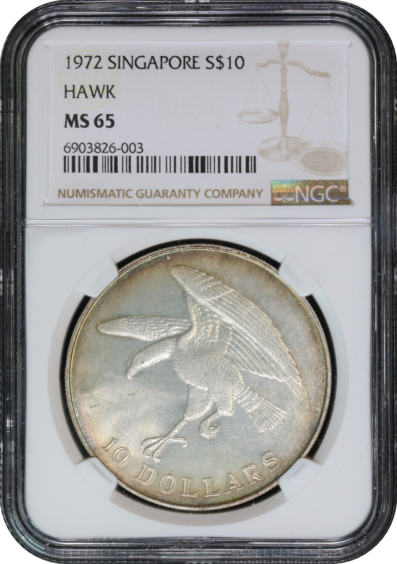 Singapore 1972 $10 HAWK KEY YEAR NGC MS 65 | Monetarium Singapore