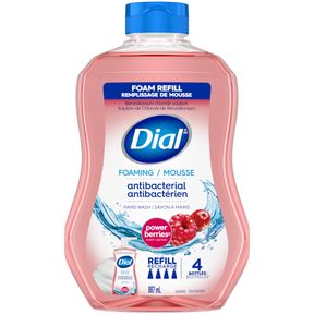 DIAL ANTIBACTERIAL FOAMING HAND WASH REFILL, POWER BERRIES, 887 ML
