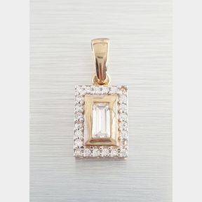 9CT YELLOW GOLD PENDANT WITH RECTANGULAR CUBIC - 51929/1271