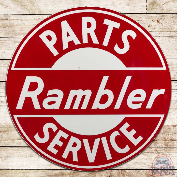 Rare Rambler Parts Service 5' DS Porcelain Sign