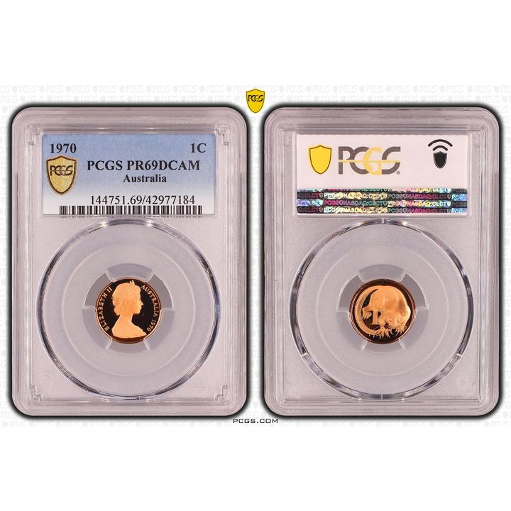 Elizabeth II, One Cent, PR69DCAM , 1970