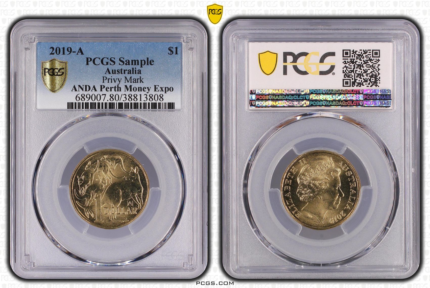 Elizabeth II, Privy Mark, One Dollar, 2019-A, PCGS Genuine (80 - Genuine)