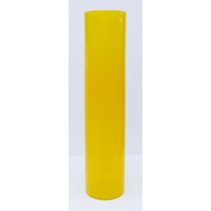 James Mongrain Yellow Glass Tall Cylinder 29''x6.5'' - Unsigned, demonstration piece