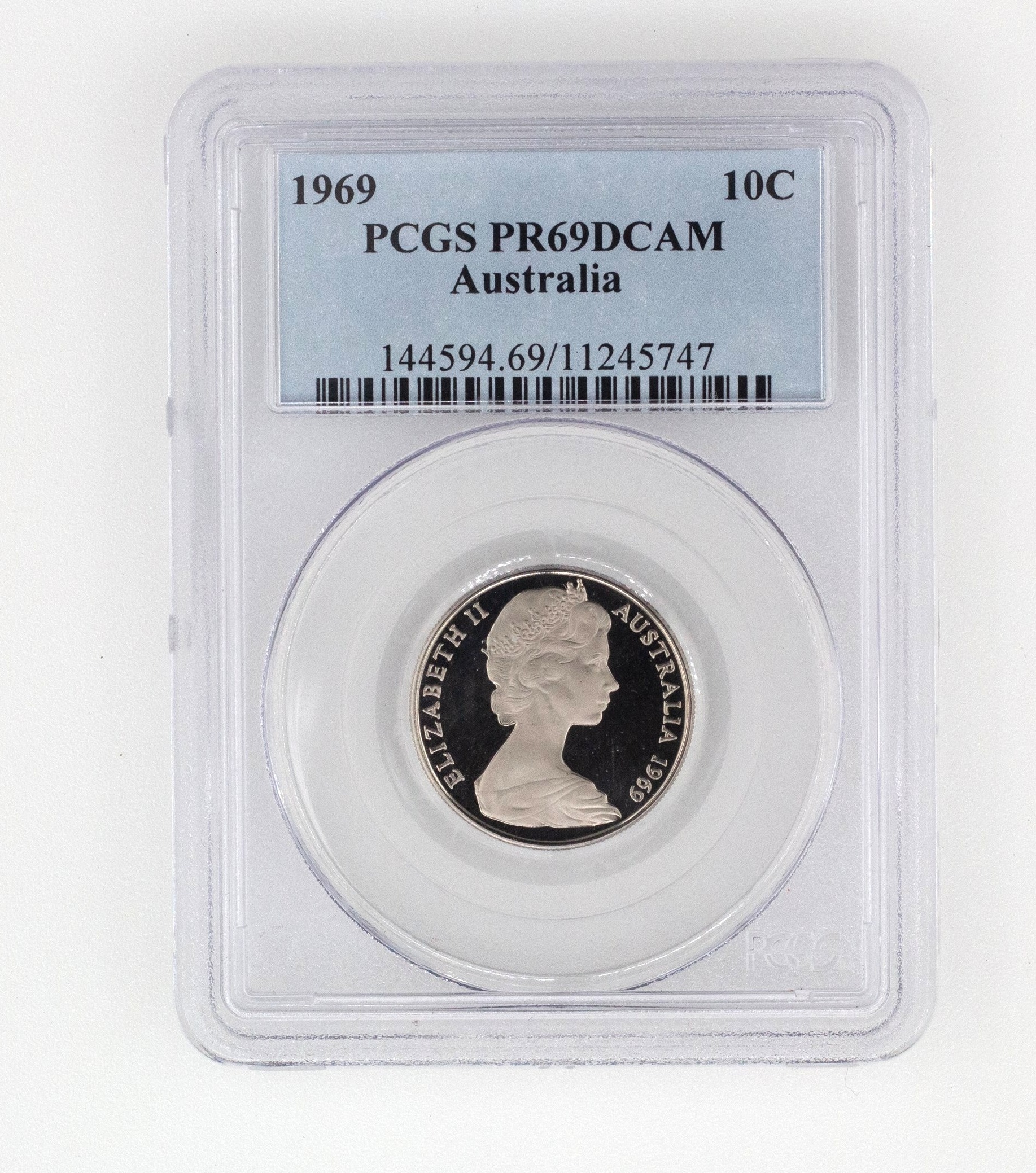 Elizabeth II, Ten Cent, PR69DCAM , 1969
