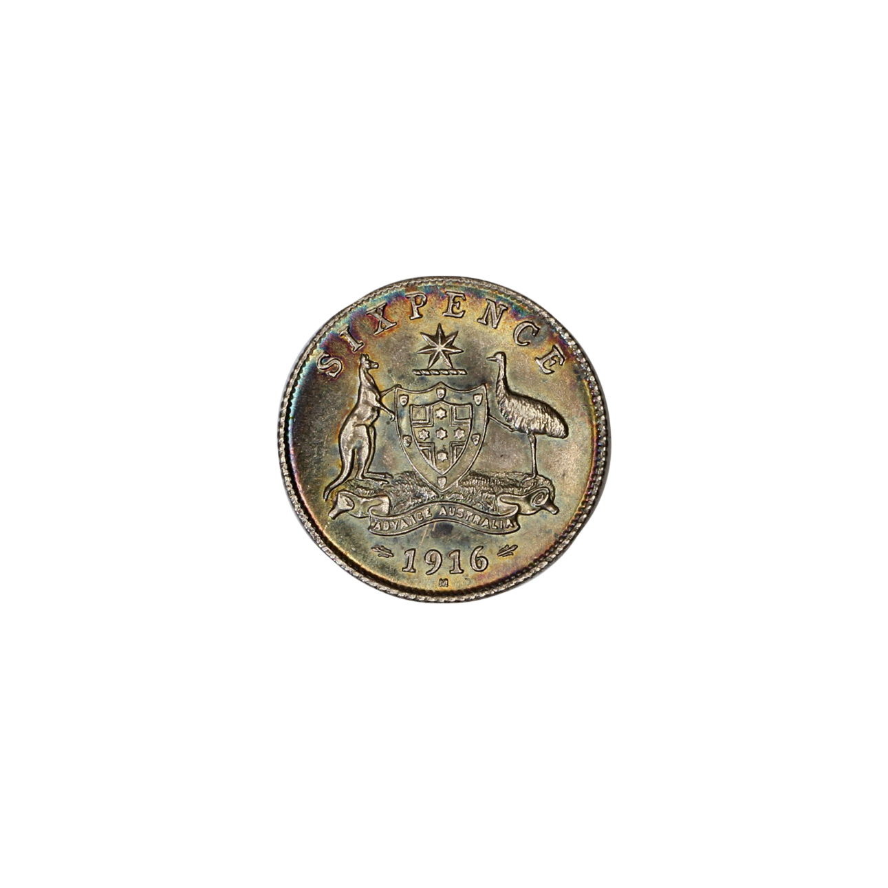977. · George V, Sixpence, 1916-M, aUNC