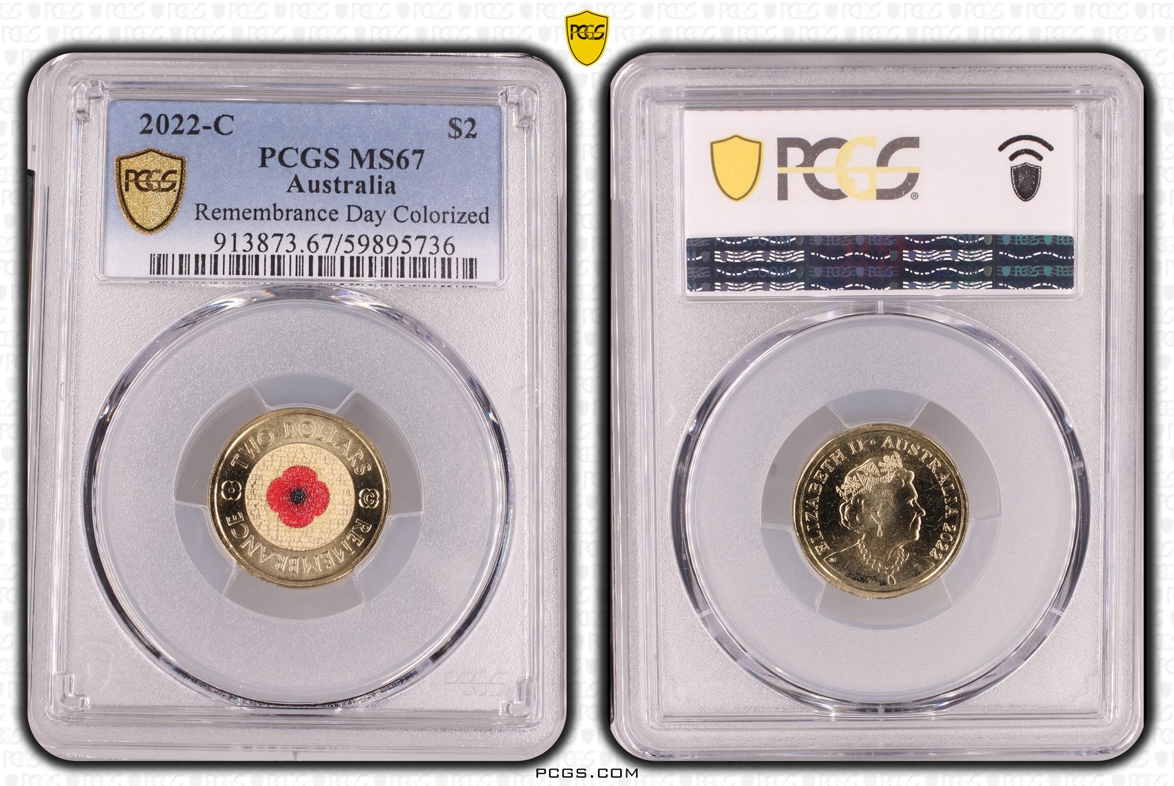Remembrance Day Colorized, Two Dollar, 2022-C, PCGS MS67