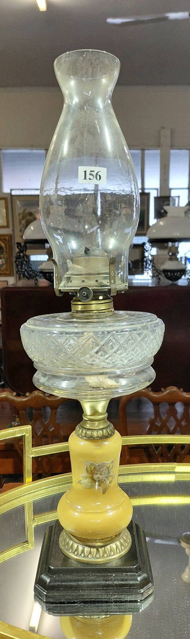 156 · CLEAR GLASS OIL LAMP