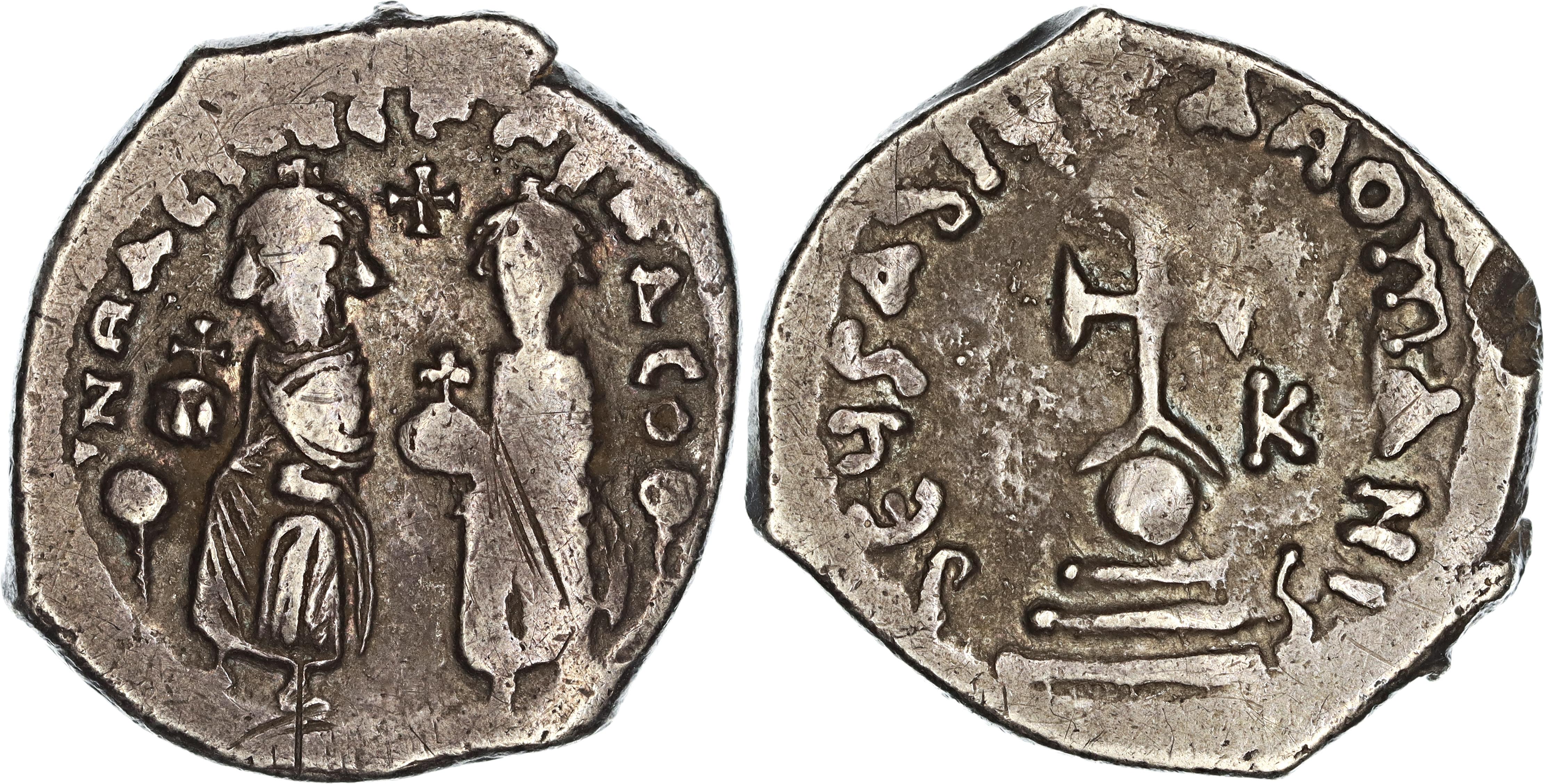 Byzantine Empire, Heraclius, Silver Hexagram, 615-638 AD, gF-nVF