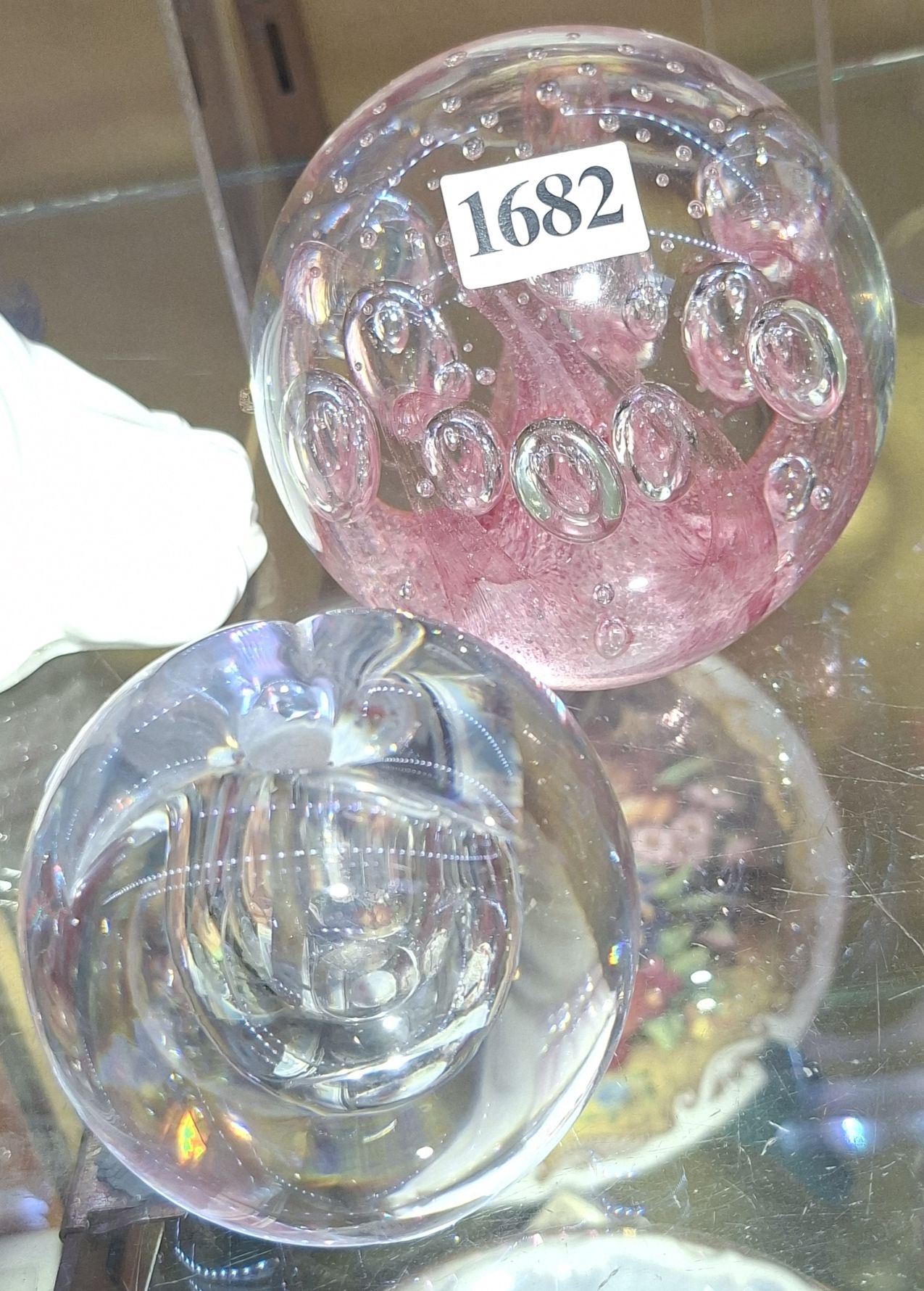 TWO ART GLASS PAPERWEIGHTS