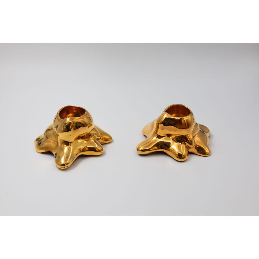 Kosta Boda - Pair of glass votives