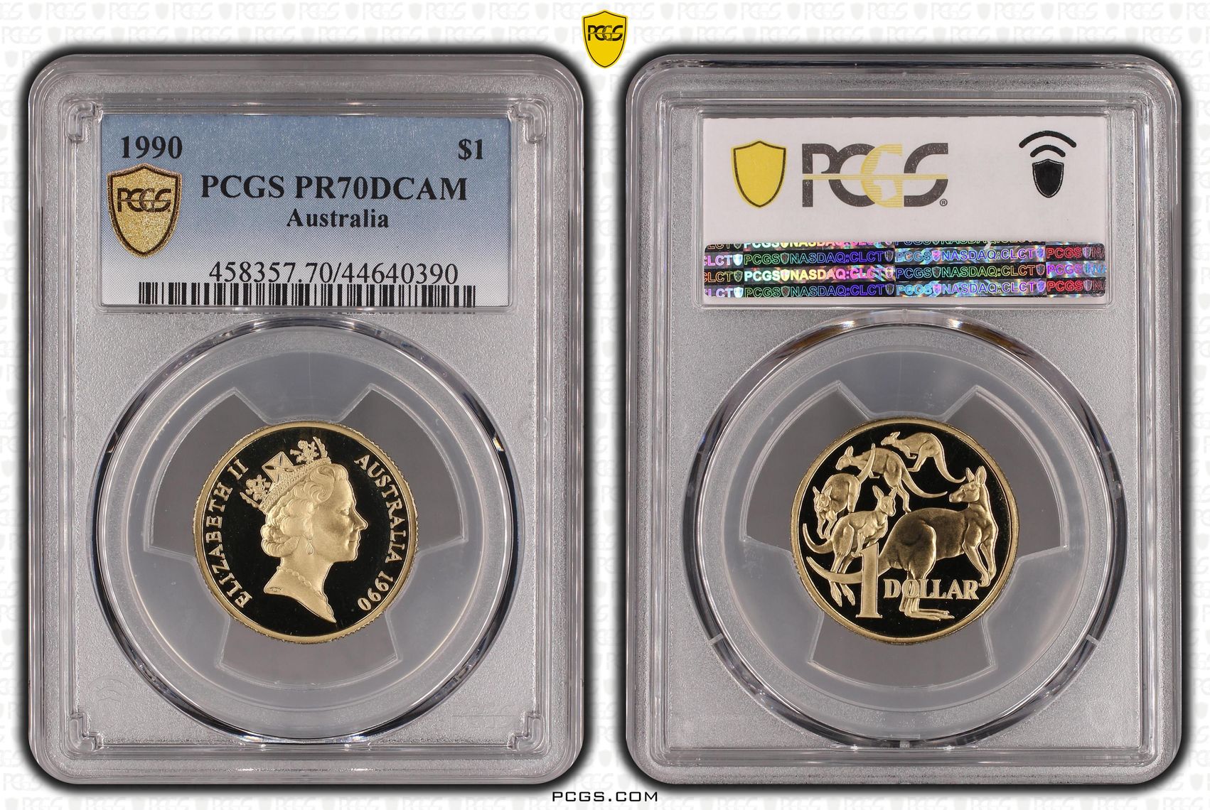 1990 Australia One Dollar, $1 PCGS - PR70DCAM POP 22/0 -390