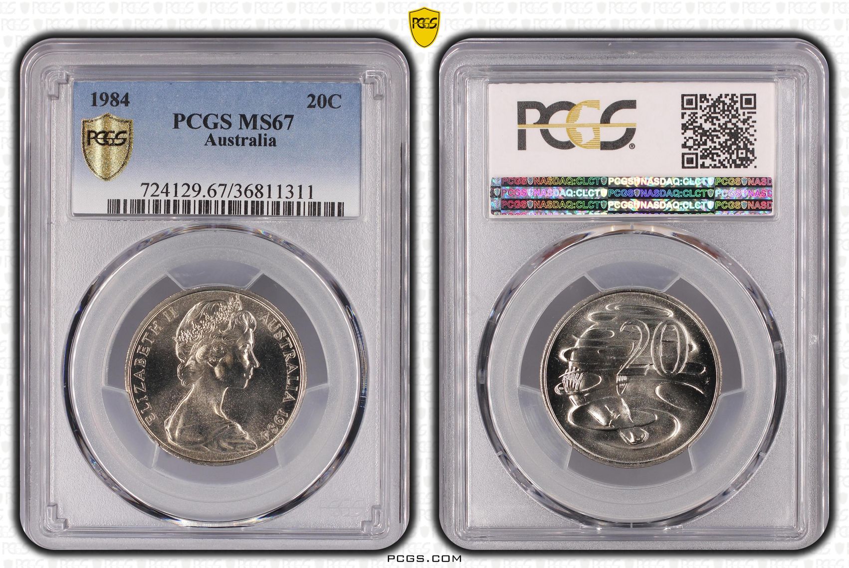 1984 Australia Twenty Cent, 20c PCGS - MS67 -311