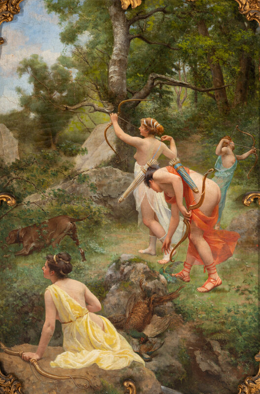 Oreste Cortazzo
(Italian, 1836-1910)
Diana and her Huntresses