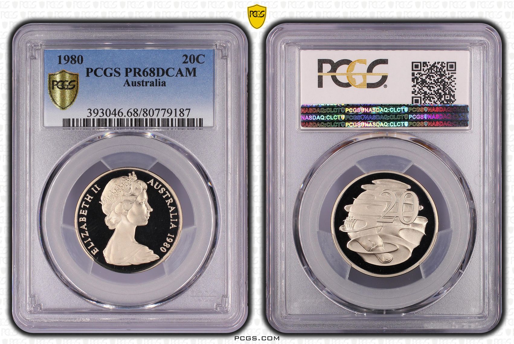 Elizabeth II, Twenty Cent, 1980, PCGS PR68DCAM