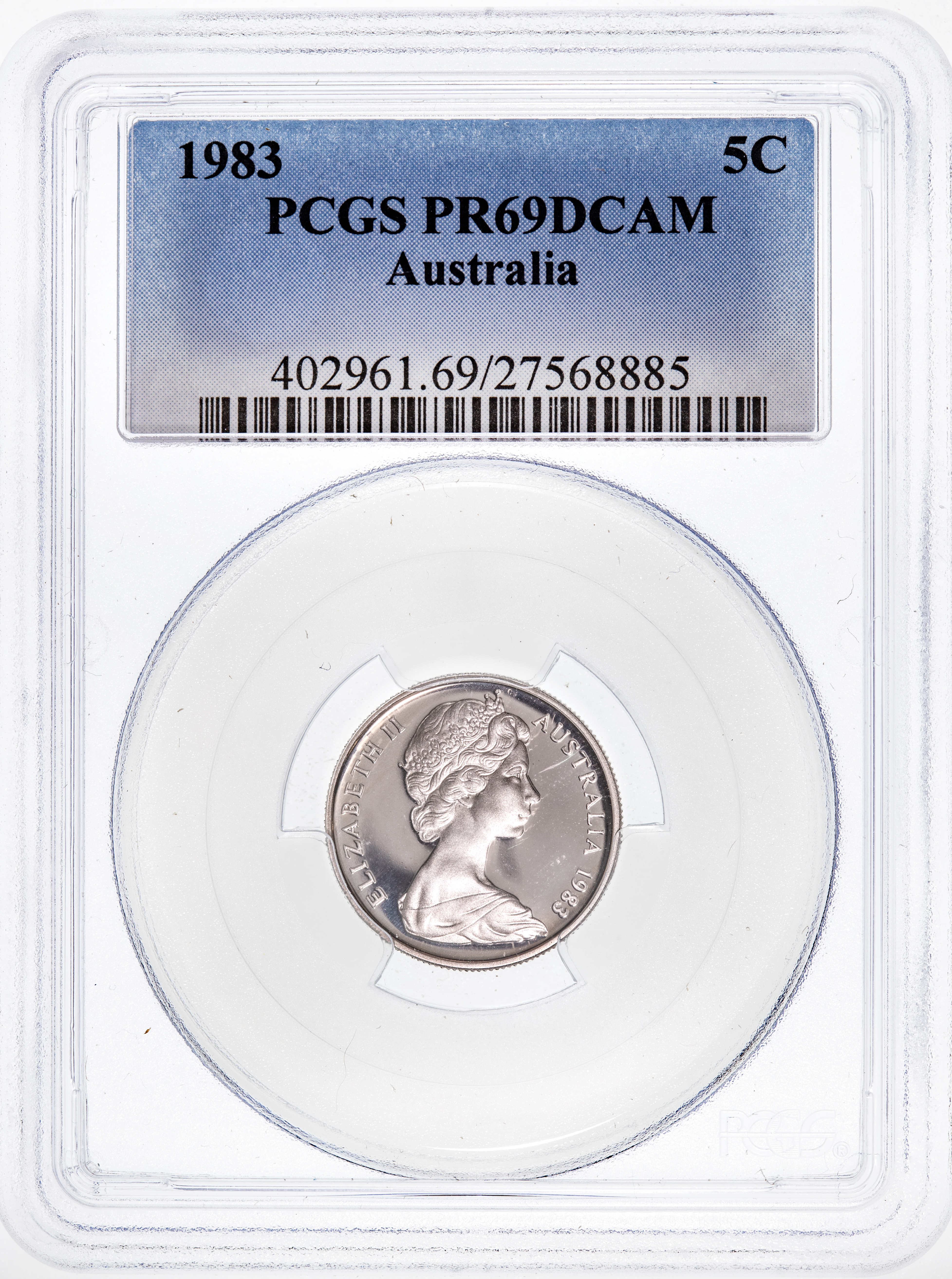 Five Cent, 1983, PCGS PR69DCAM