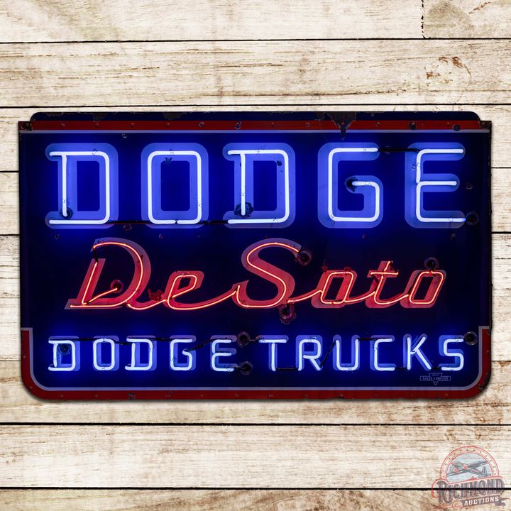 Dodge DeSoto Dodge Trucks 6' Single Sided Porcelain Neon Sign