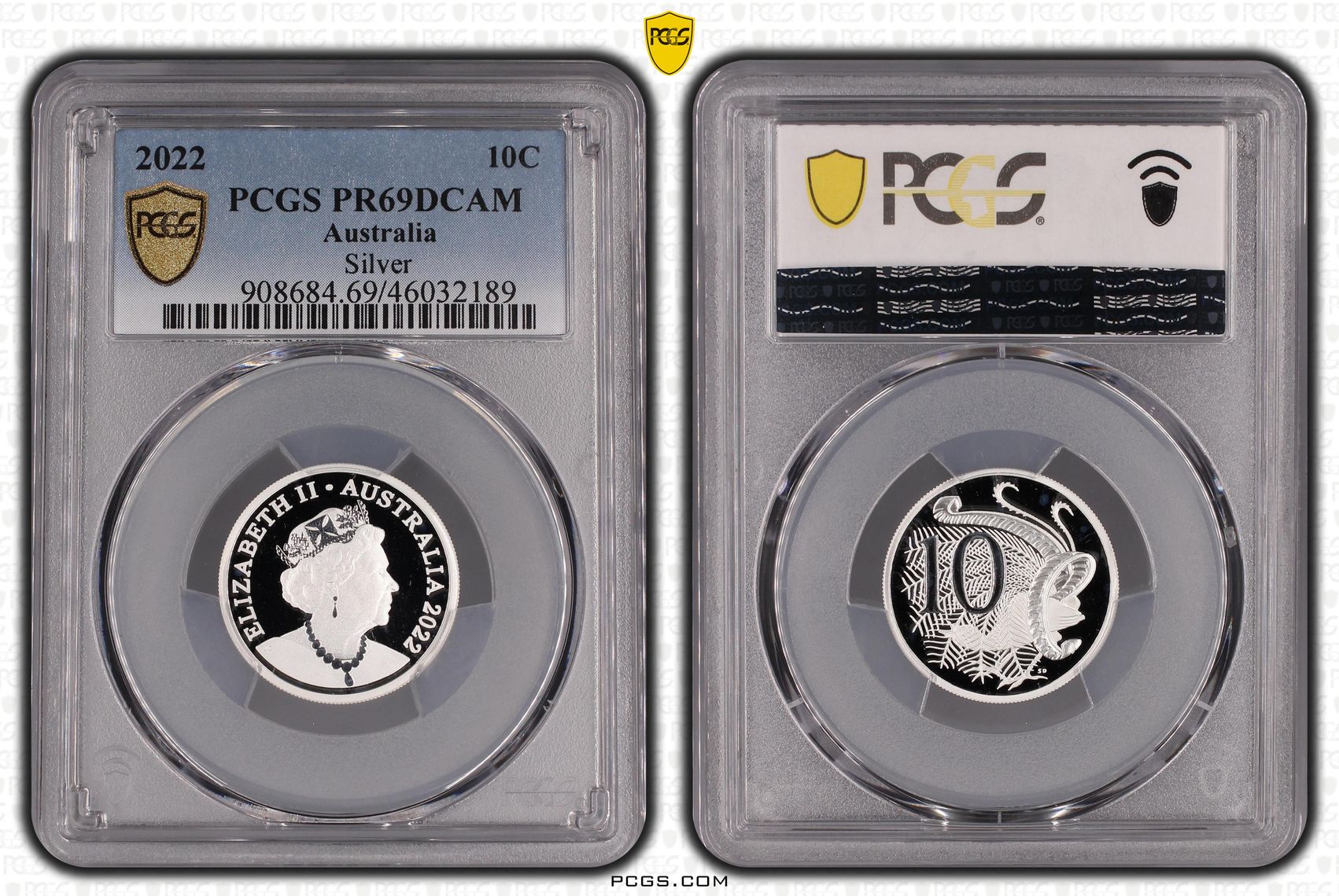 Silver, Ten Cent, 2022, PCGS PR69DCAM