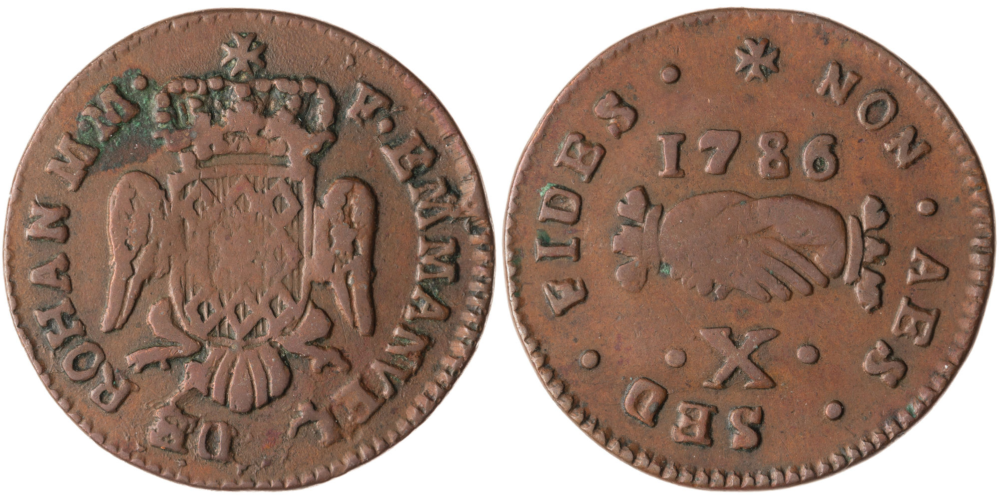 Malta, Order of Hospitallers, Ten Grani, 1786, Fine