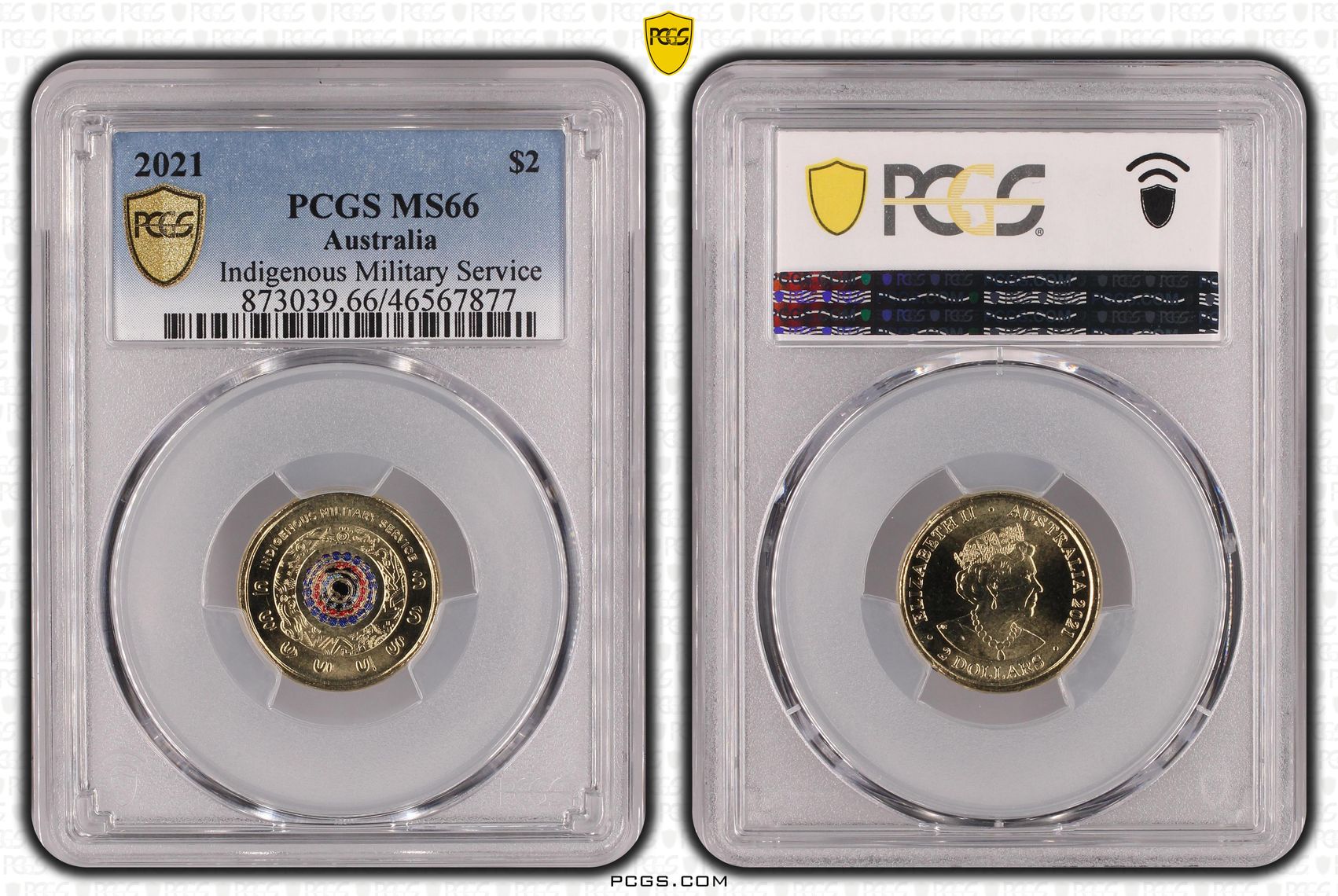 Indigenous Military Service Colourised, Two Dollar, 2021, PCGS MS66