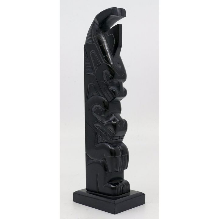 Denny Dixon Salmon Bear Argillite Totem 7''