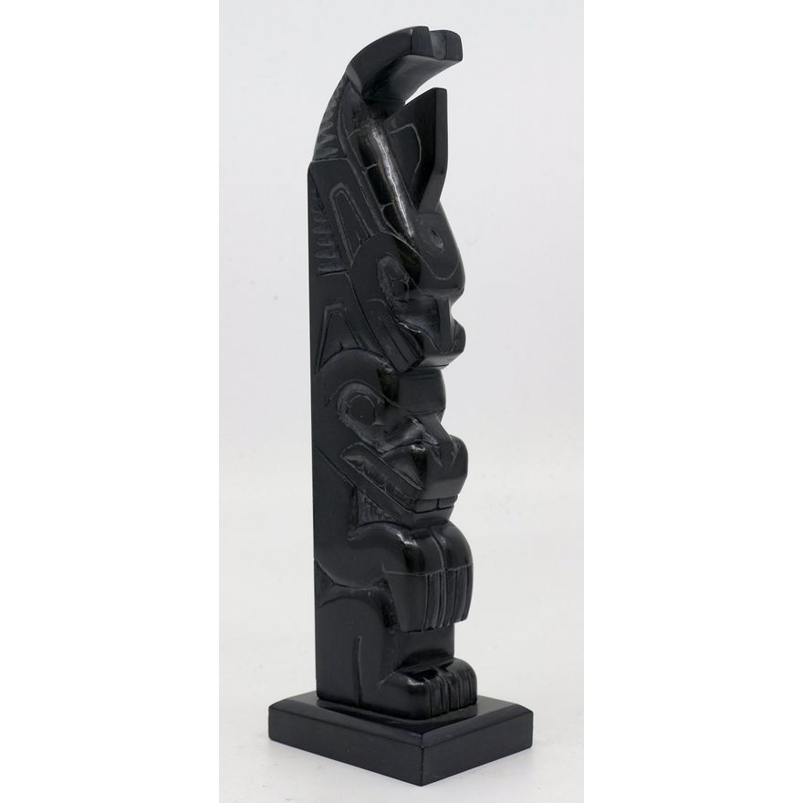 Denny Dixon Salmon Bear Argillite Totem 7''