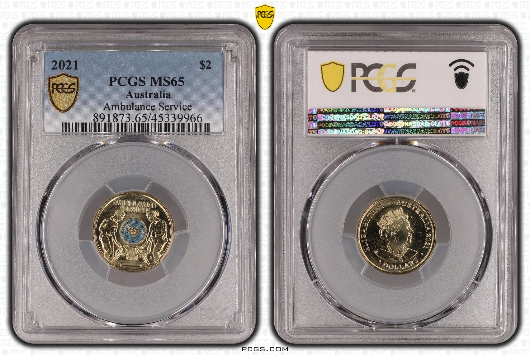 Ambulance Service, Two Dollar, 2021, PCGS MS65