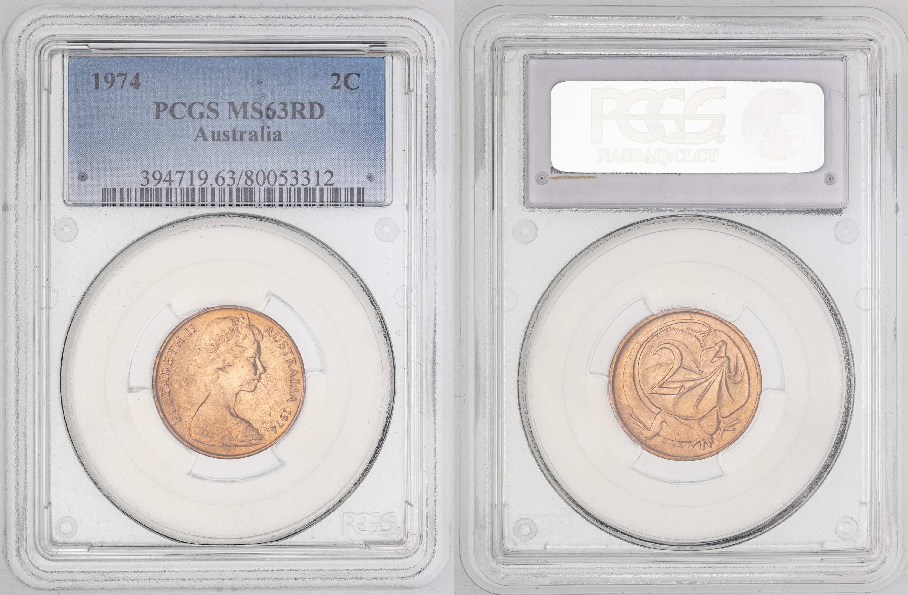 Elizabeth II, , Two Cent, 1974, PCGS MS63RD