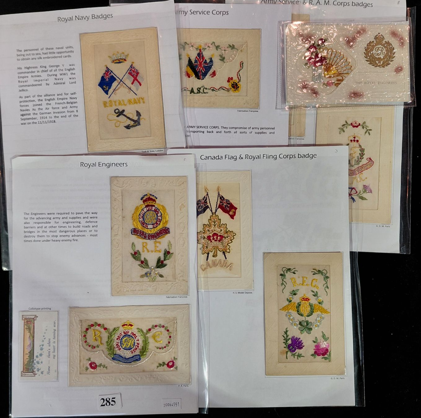 Silk Postcards - Wwi Military Badges