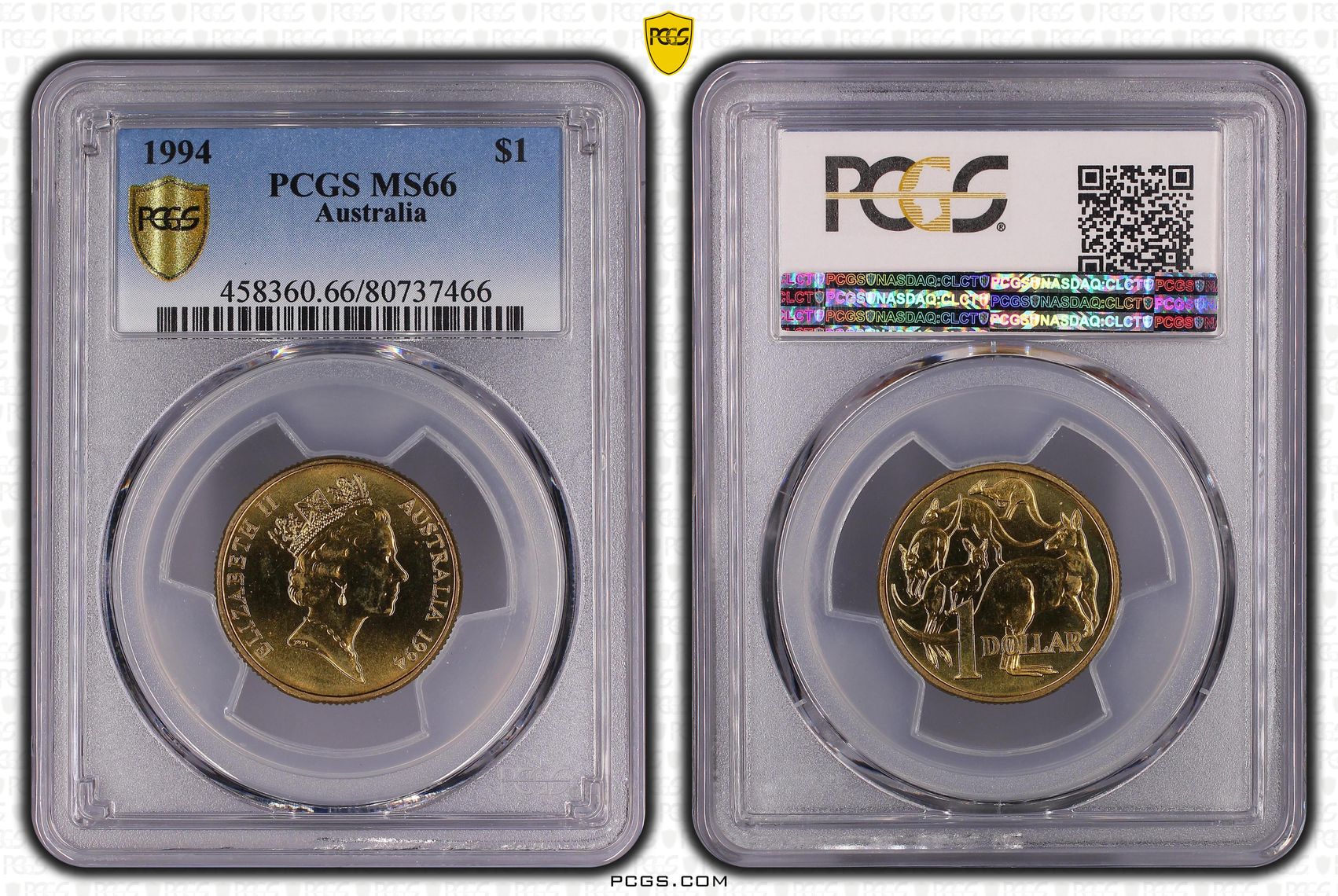 Elizabeth II, One Dollar, 1994, PCGS MS66