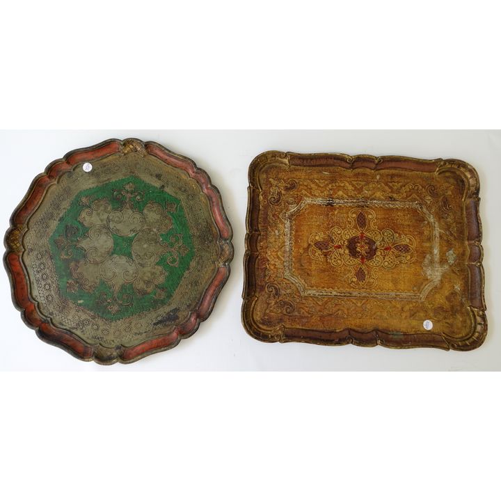 2 PAINTED TRAYS