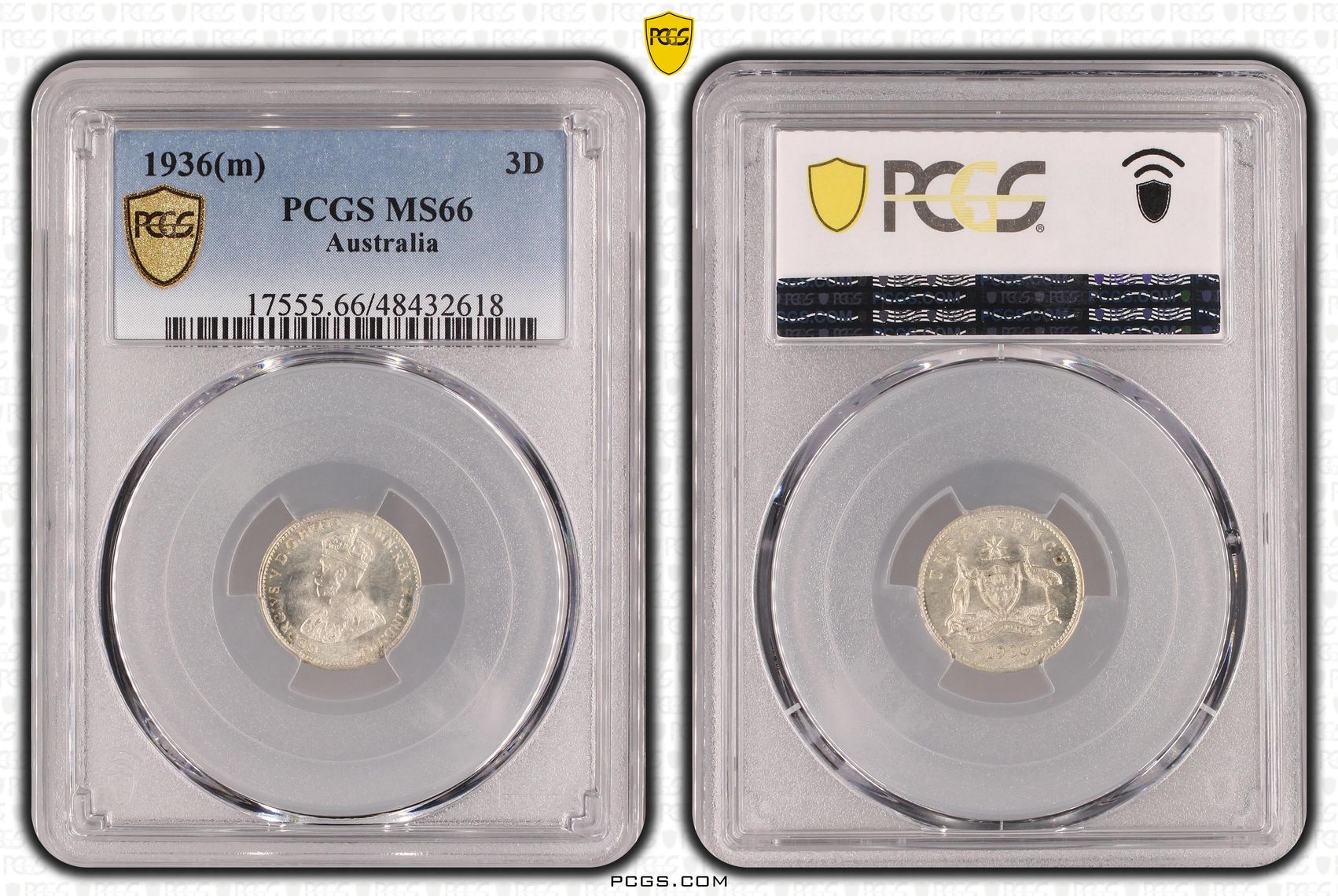 George V, Threepence, 1936(m), PCGS MS66