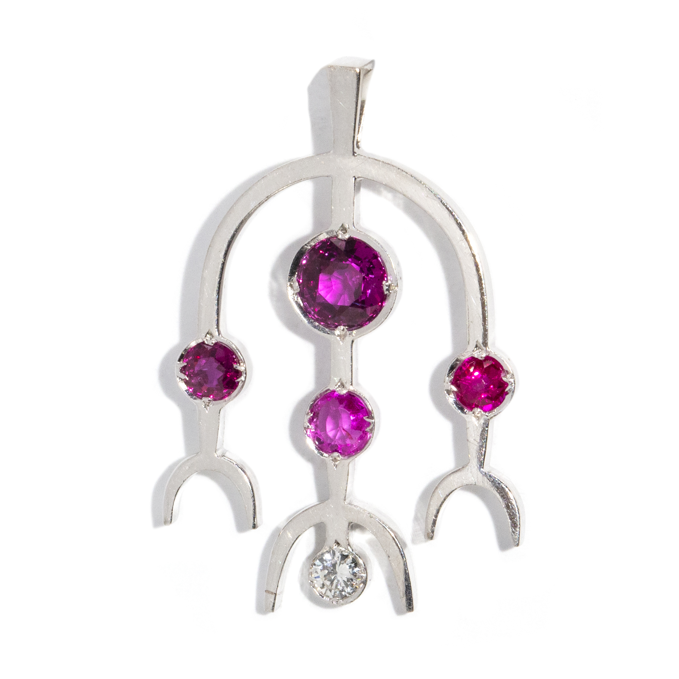 222 · Ruby & Sapphire & Diamond 14ct Gold Pendant