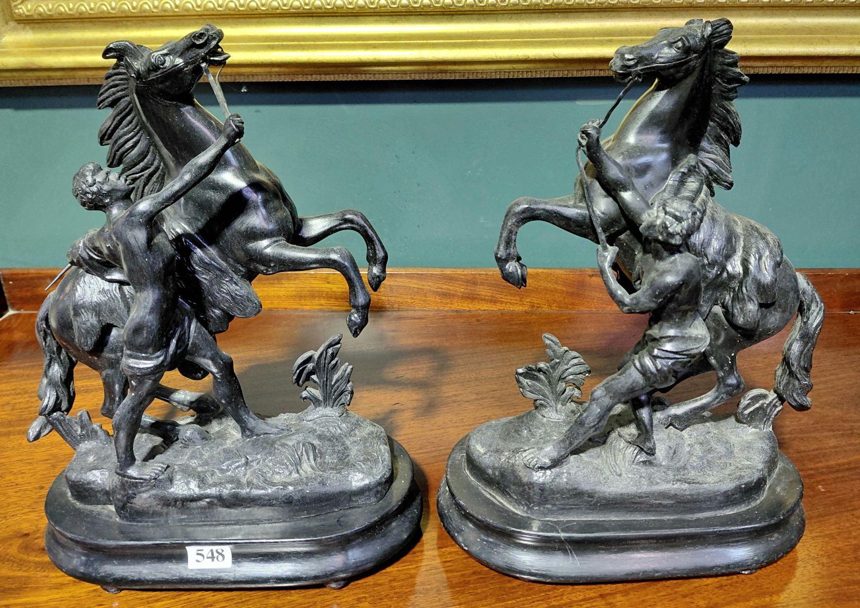 548 · SPELTER MARLEY HORSE FIGURAL GROUP