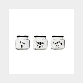 Regent Glass Tea/Coffee/Sugar Canisters 3 Pce Set 500ml (95Mmx100Mm Dia)-51719/2027 B2 S3