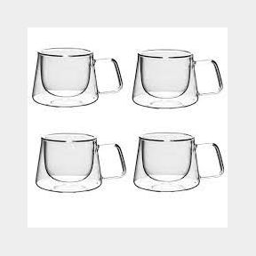 High-Quality Double Walled 150ml Borosilicate Glass Coffee/Tea Cup - Set of 4 - | SJ 51679/1112 B8 (S2)