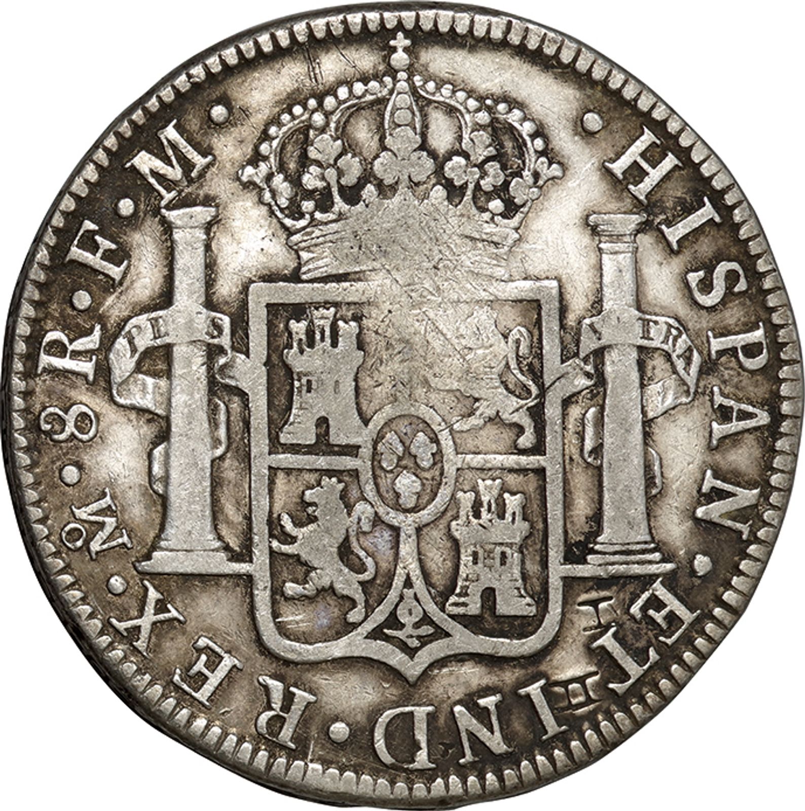 メキシコ(Mexico)/ カルロス3世像 8レアル銀貨 1786年(Mo FM) KM メキシコ(Mexico)/ カルロス3世像 8レアル銀貨 1786年(Mo FM) KM
