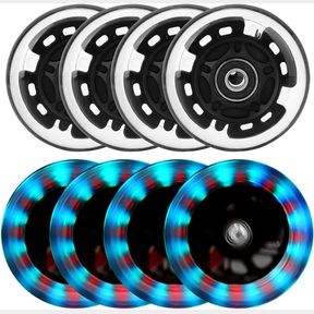 8 PACK LIGHT UP INLINE SKATE WHEELS REPLACEMENT 64MM 72MM 76MM 80MM INLINE WHEELS WITH ABEC-9 BEARING FOR BLADES ROLLER HOCKEY LIG